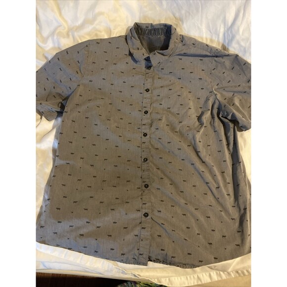 Collar Button Up Short Sleeve Shirt Farm Pig Chicken Cow  Show FFA Farm Fair S11 - Picture 1 of 10